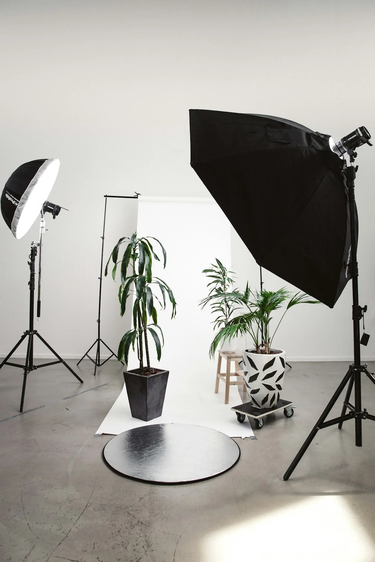 Studio softbox lighting setup
