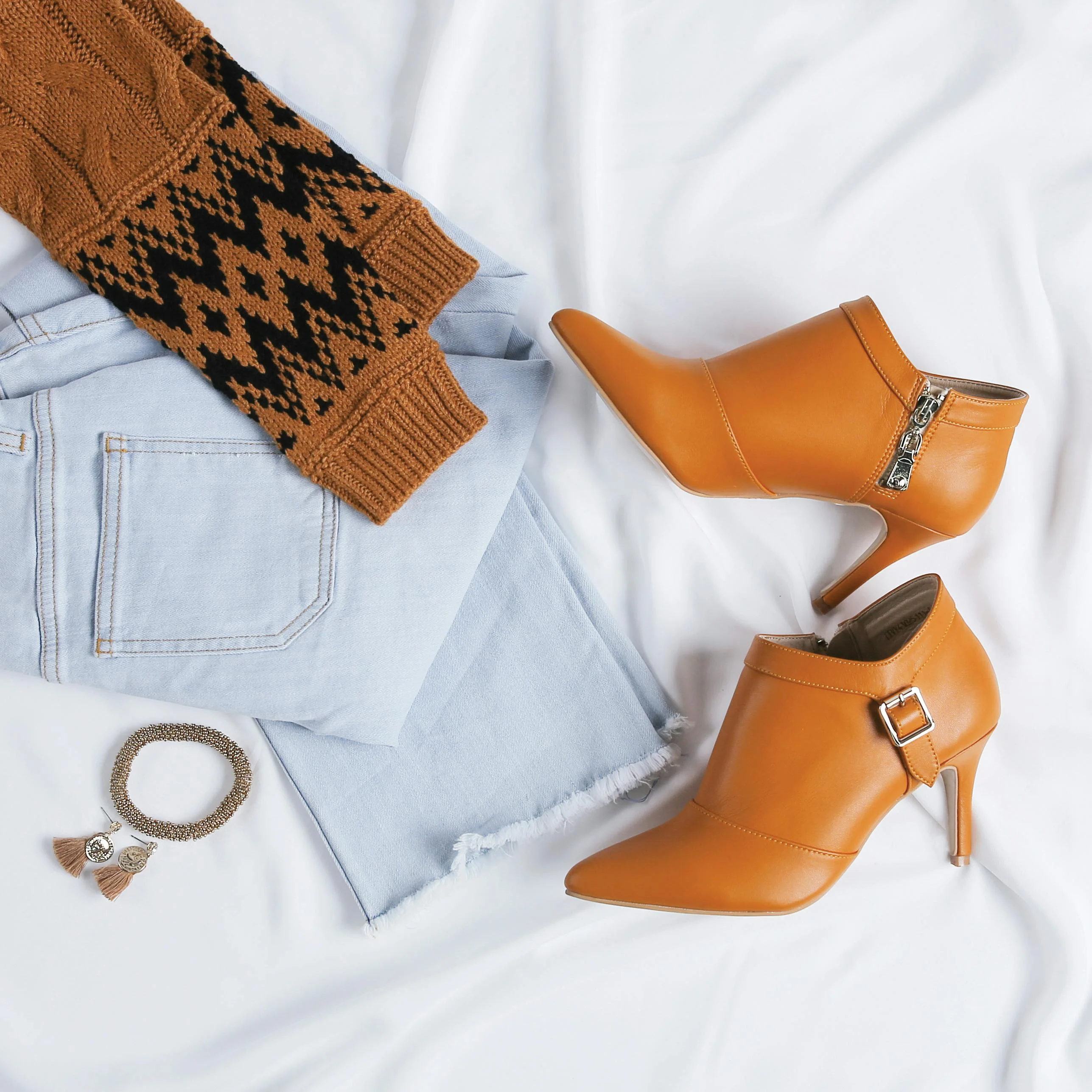 Flat lay used to generate on-model imagery before sample delivery