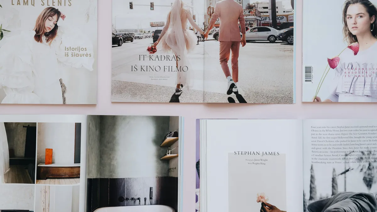 Catalog layout showcasing on-model views generated from flats