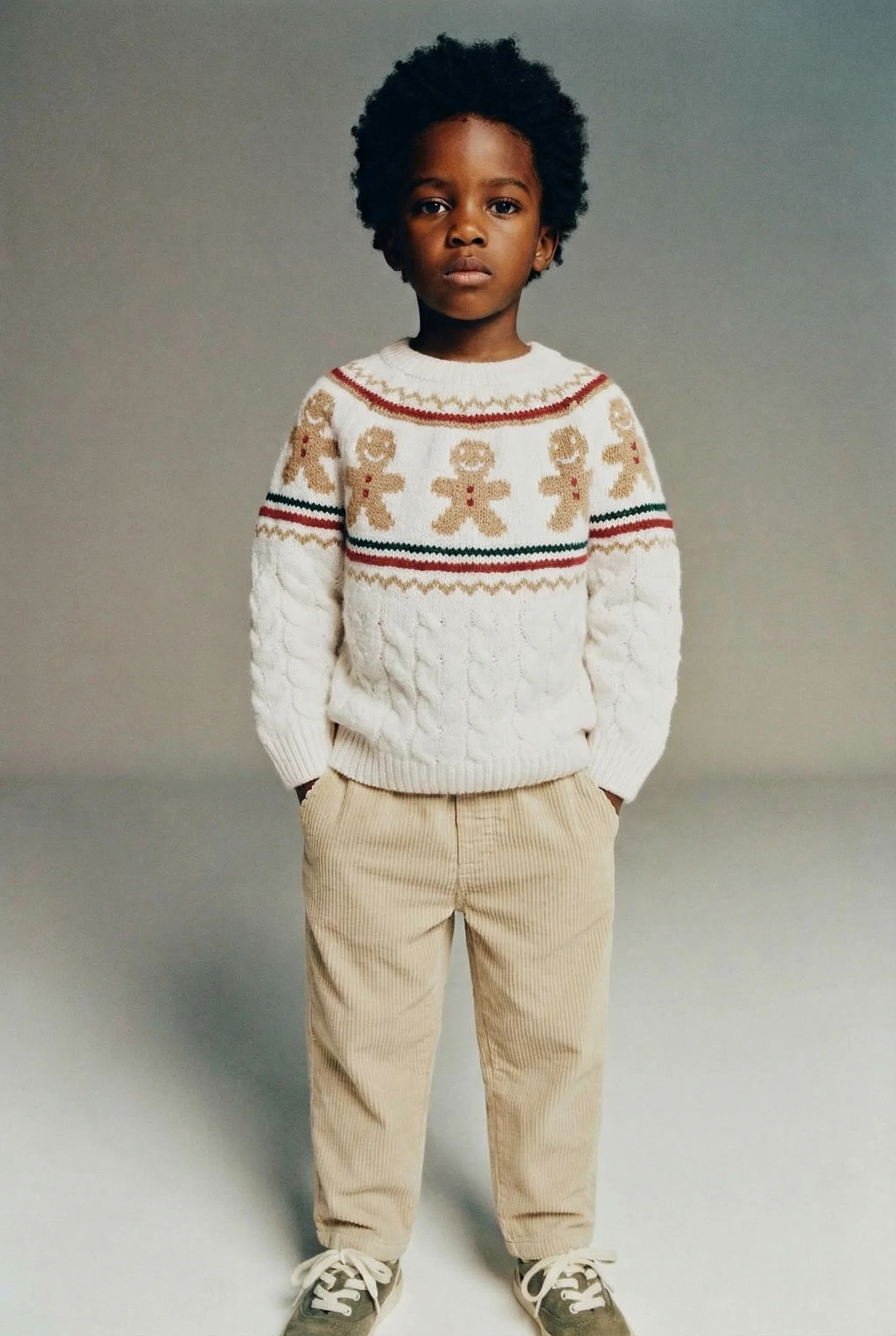 Model swap example — runway pose with brand styling intact (523-4)