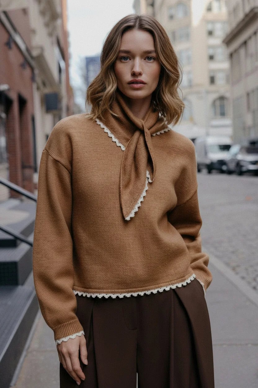 Model swap example — consistent seated pose with preserved lighting (523-5)